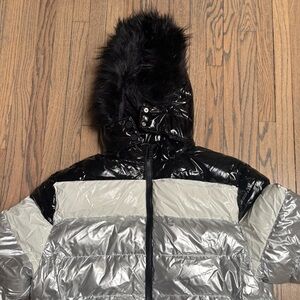 Makobi Men’s Black/Silver/White Puffer Jacket